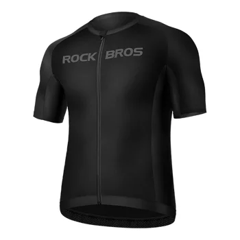 Rockbros 15120002002 trumpomis rankovėmis dviratininko marškinėliai, M, juodi