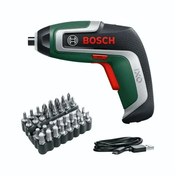 Akumuliatorinis suktuvas Bosch IXO 7 su 32 dalių antgalių rinkiniu, 3.6 V, 2.0 Ah