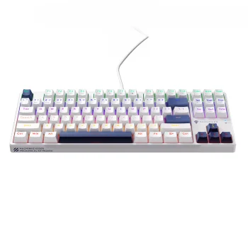 Machenike K500B-B87 Wired Mechanical Gaming Keyboard, Red Switch, White