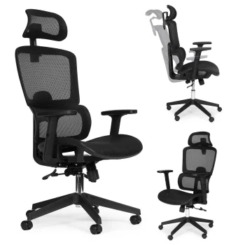 ModernHome Ergonomic Office Chair High Back Swivel Desk Chair with Lumbar Support, black