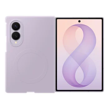 Samsung Galaxy Z Fold 8 silikoninis dėklas su MagSafe ir 2 plėvelėmis, violetinis