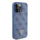 Guess Leather 4G Triangle Strass dėklas iPhone 15 Pro Max telefonui, mėlynas
