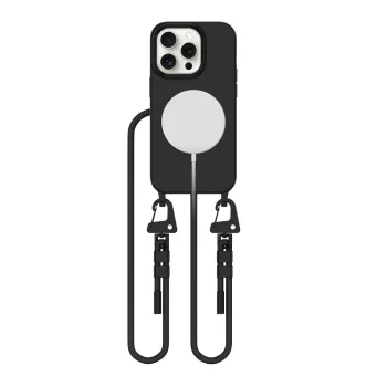 Dėklas iPhone 15 Pro telefonui Tech-Protect MagNecklace MagSafe, juodas