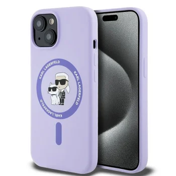 Karl Lagerfeld dėklas iPhone 15 su MagSafe, violetinis