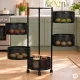 ModernHome virtuvinė lentynėlė ant ratukų su 5 sukamais krepšiais, juoda