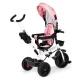 ECOTOYS Kids Tricycle with 360° Swivel Seat and Parent Handle, Pink