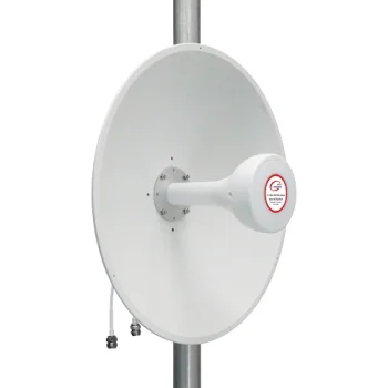 5G / LTE / CBRS 2x2 MIMO parabolinė antena, 1.7-4.2GHz, 17dBi+19dBi, balta