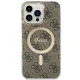 Dėklas Guess 4G MagSafe, skirtas iPhone 15 Pro Max, rudas