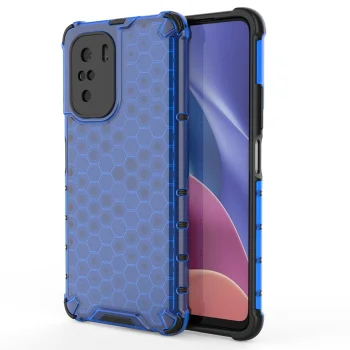 Dėklas Honeycomb skirtas Xiaomi Redmi K40 Pro+ / K40 Pro / K40 / Poco F3, mėlynas