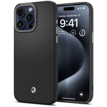 Apple iPhone 15 Pro Max 6.7'' Spigen Enzo Aramid MagSafe Case Cover, Black