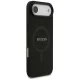Guess Saffiano Classic Logo MagSafe dėklas telefonui iPhone 17 Air, juodas