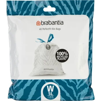 Šiukšlių maišai Brabantia PerfectFit NewIcon Code W 5 L, 40 vnt., balti