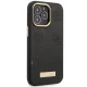 Guess Peony Logo Plate MagSafe dėklas iPhone 14 Pro Max, juodas