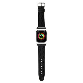 "Karl Lagerfeld Saffiano Monogram" dirželis "Apple Watch" (38/40/41mm), juodas