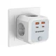 Wozinsky WKZ-4B šakotuvas kubas 4x AC 2x USB-A 2x USB-C PD 20W 4000W, baltas