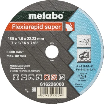 Metabo Flexiarapid Super Inox pjovimo diskas 180 x 1,6 x 22,23 mm TF 41