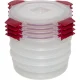 Joseph Joseph Nest Lock 4 dalių apvalių maisto indelių rinkinys 1 l, raudonas