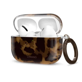 Tech-Protect Lamano Case for AirPods Pro 3, Black and Brown