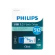 USB atmintinė Philips Click Series 512 GB USB-C 3.2 Gen 1, balta / oranžinė