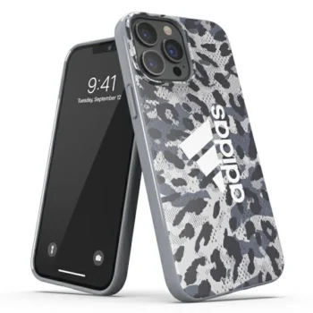 Adidas SP Snap Case Leopard dėklas iPhone 13 / 13 Pro, pilkas