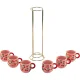 Bialetti Mercato Della Frutta espreso puodelių rinkinys su metaliniu stovu, 6 vnt. (90 ml)
