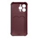 Apple Iphone 11 Pro 5.8\" Silicone Wallet Card Case, Raspberry