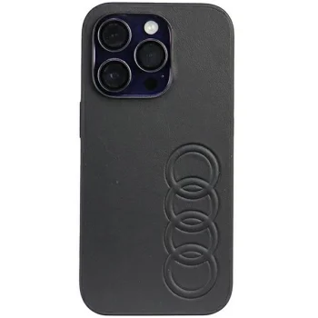 Audi Synthetic Leather Case for iPhone 14 Pro 6.1", Black
