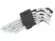 Šešiakampių ir Torx raktų rinkinys 1,5–10 mm, 9 dalys, sidabrinis
