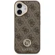 Guess 4G Strass Logo & Big Strap MagSafe dėklas iPhone 17, rudas