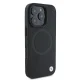 BMW iPhone 16 Pro dėklas Signature Leather Half Textured MagSafe, juodas