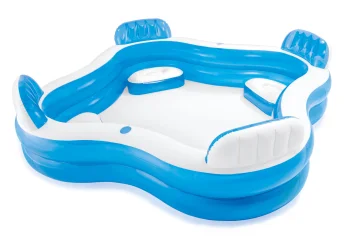 Pripučiamas sodo baseinas su kėdutėmis Intex 56475, 229x229 cm