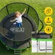 Kids Garden Trampoline 4FIZJO PRO 183 cm 6FT with Enclosure Net and Ladder, Green/Black