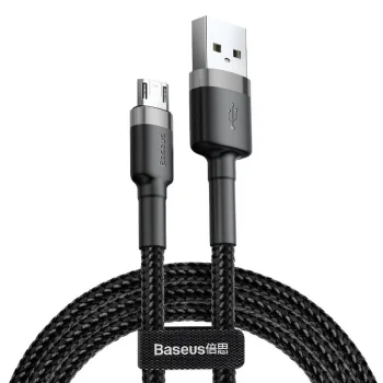 Micro USB laidas Baseus Cafule 2.4A, 1m, pilkas / juodas