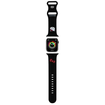 Hello Kitty Apple Watch 42/44/45/49mm silikoninis dirželis, juodas