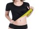 Women\'s Neoprene Fitness T-Shirt with Short Sleeves, Black, Size L