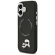 Karl Lagerfeld dėklas iPhone 17 su MagSafe Karl & Choupette Pins, juodas