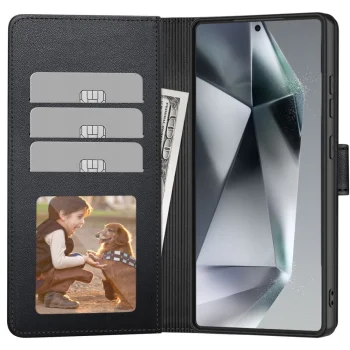 Tech-Protect Wallet atverčiamasis dėklas Motorola Moto G15 / G15 Power, juodas