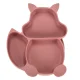 Set of silicone children\'s dishes 9 elements, dark pink