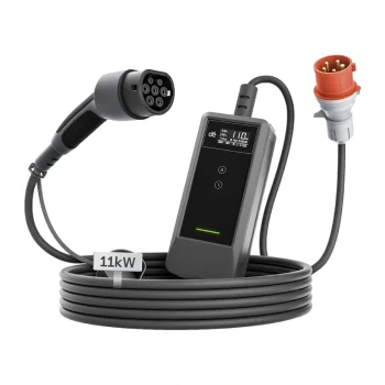 Nešiojamas elektromobilių įkroviklis DEPOW 11 kW Type 2 su 15 m laidu
