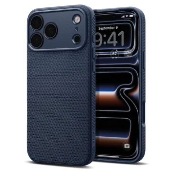 Spigen Liquid Air dėklas iPhone 17 Pro Max, tamsiai mėlynas