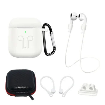 Silicone Case Set for AirPods 2 / AirPods 1 with Accessories, White