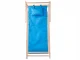 Folding Wooden Beach and Garden Sun Lounger with Cushion, Blue