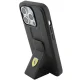 Ferrari dėklas iPhone 15 Pro telefonui Grip Stand Metal Logo, juodas