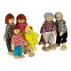 Wooden Doll Family Set for Dollhouses 6 Poseable Figures
