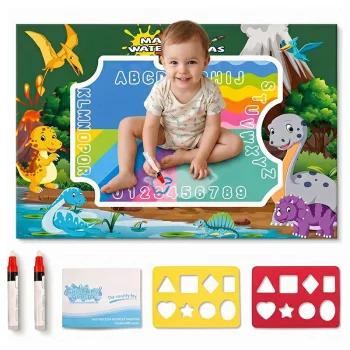 Water Drawing Mat Set with Pens and Templates 150x100 cm