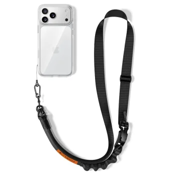 Tech-Protect C9S Rope Crossbody Phone Lanyard - Black and Orange