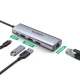 Ugreen CM266 5in1 USB šakotuvas USB-A į RJ45, 3x USB-A 3.0, micro USB, pilkas