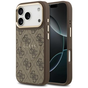 Guess 4G PU Classic Logo MagSafe dėklas iPhone 17 Pro, rudas