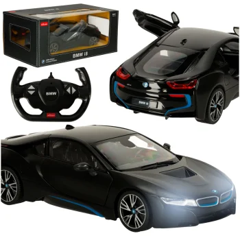 Radijo bangomis valdomas automobilis BMW i8 (1:14), juodas