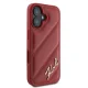 Karl Lagerfeld iPhone 16 dėklas Diagonal Quilted Script, raudonas